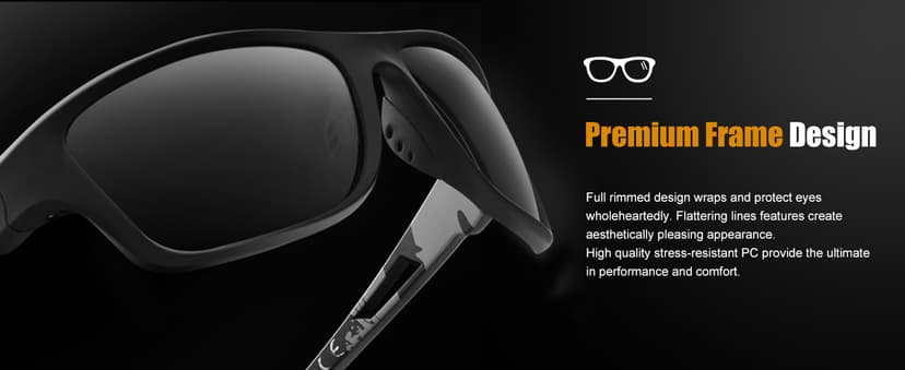 suoso Polarized Sports Sunglasses for Men: UV400 Protection Glasses Womens Wrap Around Goggles for Driving Fishing