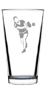 Designated Dinker - Pint Glass for Beer - Funny Pickleball Themed Decor and Gifts - 16 oz Glasses