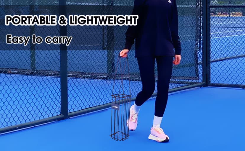 Portable Pickleball & Tennis Ball Collector - Pickleball Retriever Basket Carrier Gatherer Picker Hopper Container for Picking and Storage Training Tool for Ball