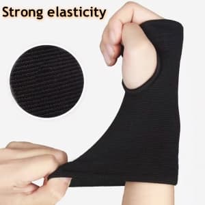 Palm Brace Wrist Support Sleeves (1 Pair), Everyday Use Wrist Brace, Compression Carpal Tunnel for Wrist Pain Relief, Fitness Gloves, Sports Glove, Wrist Brace for Men and Women (M, Black)