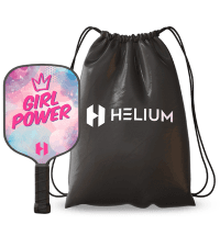 Helium Pickleball Paddle for Kids – Child Size Paddle for Children 12 and Under, Lightweight Honeycomb Core, Graphite Strike Face, Pickleball Paddle & Drawstring Bag - POW!