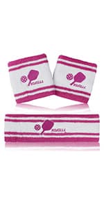 KOFULL Pickleball Accessories, Pickleball Gifts for Women and Men, Cotton Sweat Bands Headband Set for Pickleball, Tennis, Golf, Yoga Sports, Green