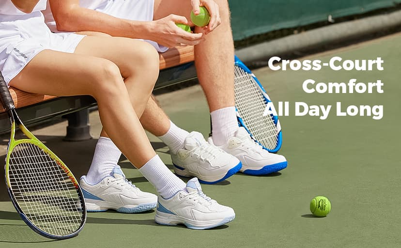 FitVille Wide Pickleball Shoes for Women Tennis Court Shoes with Arch Support for Flat Feet