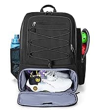 Pickleball Bag for 4 Paddles with Shoe Compartment, Pickleball Backpack with Fence Hook for Pickleball Accessories