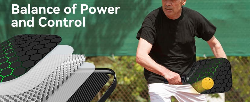 JoncAye Pickleball-Paddles-Set of 4 or 2 Rackets with Balls and Bag, USAPA Approved Pickle-Ball Equipment with Accessories, Fiberglass Graphite Pickleball Racquet Set for Men, Women, Kids, Adults