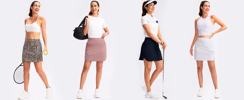 G Gradual Golf Skirts for Women Zipper Pockets High Waisted Skorts for Woman Tennis Athletic Workout Casual Summer
