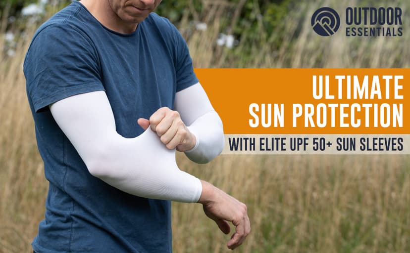 OutdoorEssentials UV Sun Protection Arm Sleeves - Compression Arm Sleeve, UV Arm Sleeves Men, Women - Golf Cooling Sleeves