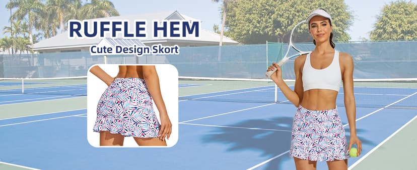 M MOTEEPI Tennis Skirt with Shorts Golf Skorts for Women Dressy Pickleball Skort Golf Outfits Clothes Athletic Skirts