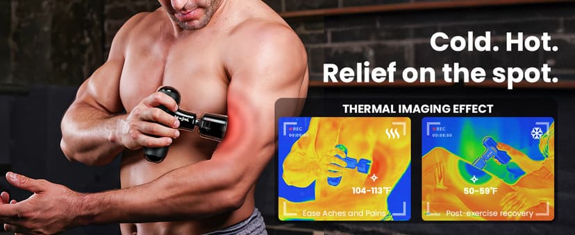 BOB AND BRAD Q2 Pro Mini Massage Gun with Heat and Cold Head,Pocket-Sized Deep Tissue Massager Gun,Portable Percussion Muscle Massager Gun, Ultra Small&Quiet Muscle Massage Gun, FSA and HSA Eligible