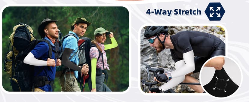 BHYTAKI UV Sun Protection Arm Sleeves, UPF 50 Sports Cooling Arm Compression Sleeves for Men Women Teenager