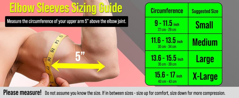 BLITZU 2 Pack Elbow Compression Sleeve, Tennis Elbow Brace Support for Golfer's, Arthritis, Bursitis & Tendonitis Treatment & Pain. Great for Gym Workout, Weightlifting. Black Large.