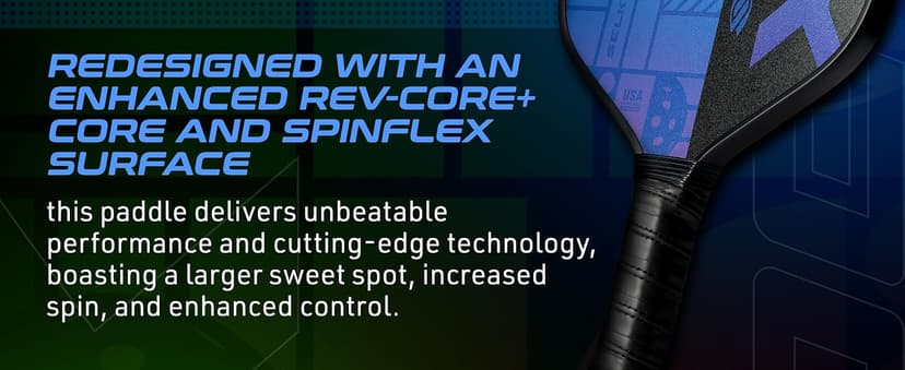 SLK Latitude 2.0 Pickleball Paddle | G4 Graphite Pickleball Paddle Face | Rev-Core+ Technology with SpinFlex Surface | Redesigned for Performance and Control