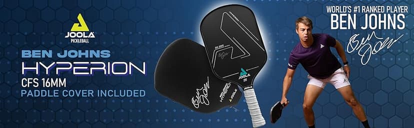 JOOLA Ben Johns Hyperion Pickleball Paddle - Select Raw Carbon Surface or Carbon Abrasion Surface for Increased Power and Spin - Elongated Grip Handle - Carbon Fiber Pickleball Paddle - USAP Approved