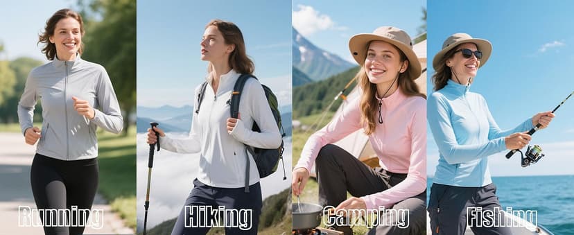 MAGCOMSEN Women's UPF 50+ Lightweight Athletic Jacket Sun Protection Full Zip Long Sleeve Shirts Hiking Outdoor Pockets