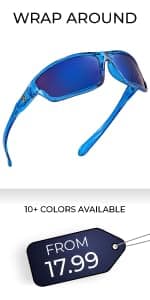 Nitrogen Polarized Wrap Around Sport Sunglasses for Men Women UV400 Protection Sun Glasses