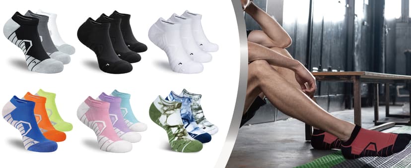 Hylaea No Show Running Athletic Anti-Blister Wicking Coolmax Socks, Seamless Anti-odor