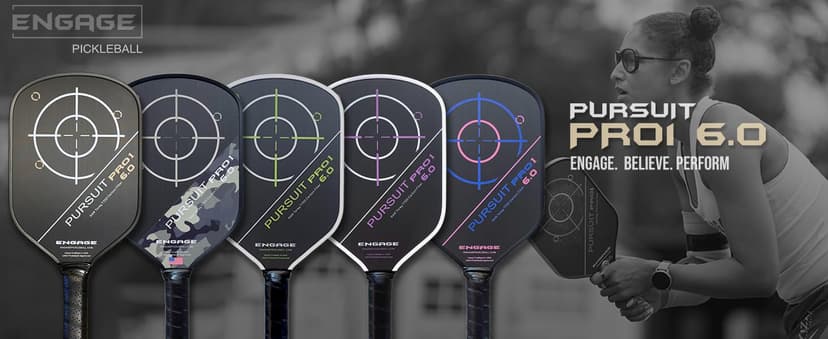 Engage Pursuit Pro1 6.0 Pickleball Paddle - Raw T700 Toray Carbon Fiber for Extreme Spin - MachPro Core for Maximum Power & Control