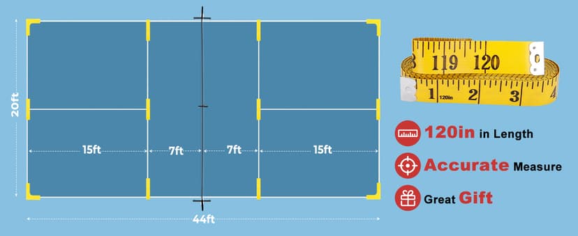 Portable Pickleball Net, Pickle Ball Net Outdoor with 22ft Regulation Size Net, Court Markers, Durable Frame PE Knited Pickleball Practice Net System for Backyard Driveway