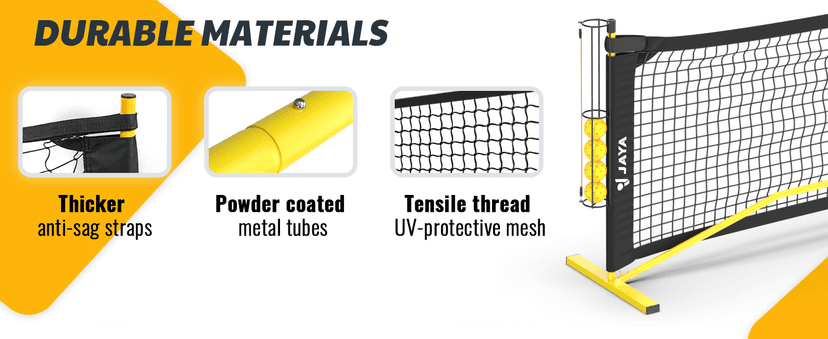 JAYA Ultra Stable Pickleball Net with Ball Holder and Balls, Weight Upgrade, IPF Standard 22 feet, Easy Setup