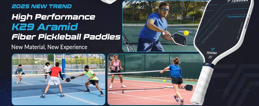 TENVINA Pickleball Paddles, Multi-Layer T700SC Textured Carbon Fiber Pickleball Paddle, 4-Types of Shapes and Thicknesses, USAPA Approved Pickle Ball Paddle, Strong Spin and Power Surface