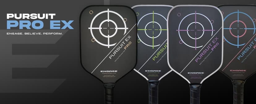 Engage Pursuit Pro EX Pickleball Paddle – Widebody Shape, Raw T700 Toray Carbon Fiber Face, 13mm Control Pro “Black” Core, Vortex Barrier Edge Technology Limits Vibration