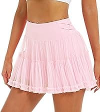 Stelle Women Tennis Skirt Golf Skorts Athletic High Waisted with Pockets Inner Shorts Sport Workout Pleated Pickleball