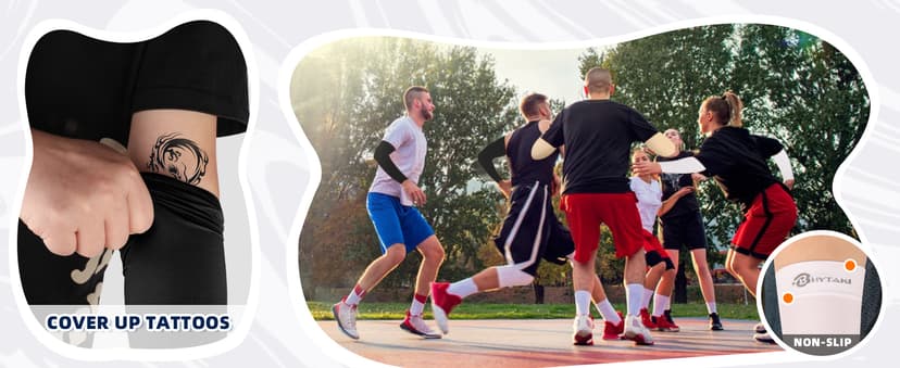 BHYTAKI UV Sun Protection Arm Sleeves, UPF 50 Sports Cooling Arm Compression Sleeves for Men Women Teenager