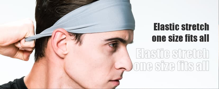 Braylin Men's Headbands, 3-Pack Head Band for Men, Sport Sweatbands for Running Fitness Yoga Cycling, Sweat Wicking Non Slip