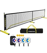4.0 Slim Version 2in1 Portable Pickleball Nets Outdoor Game, 22ft 11ft Pickleball Net-USAPA Regulation Size-Half Court Pickle Ball Net System with Carrying Bag for Driveway