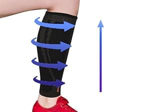 Copper Calf Compression Sleeves for Men and Women, Leg Compression Sleeve for Shin Splint Relief, Calf Sleeves for Men Running, Fitness (1 Pair)
