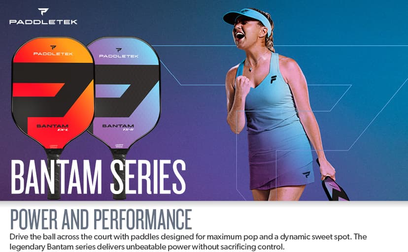 Paddletek Bantam EX-L Pro Pickleball Paddle | Professional Pickleball Paddles with Honeycomb Core, Velvet Textured Polycarbonate Surface, Bantam SRT Core & High Tack Performance Grip | USAPA Approved