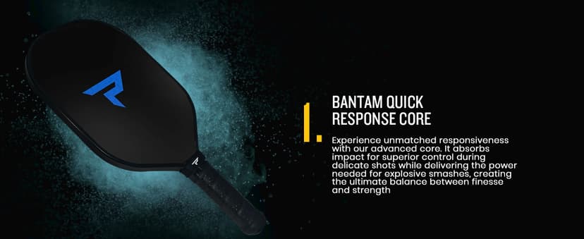 Paddletek Bantam TS-5 Pickleball Paddle | Professional Pickleball Paddles with Honeycomb Core, Textured Fiberglass Epoxy Hybrid Surface, Bantam PolyCore & High Tack Performance Grip | USAPA Approved