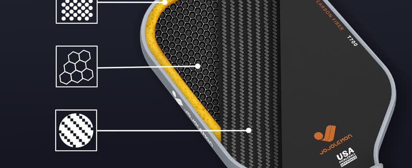 Pickleball Paddles, Carbon Fiber Pickleball Paddle with a 16mm Shark Power Polymer Core, The Pickleball Rackets Designed for Ultimate Spin & Consistency