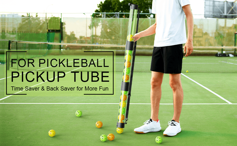 17 Balls Pickleball Ball Retriever & Ball Holder Storage with Strap, Back Saver for Pickleball Accessories, Quick for Pickleball Tube Ball Pickup
