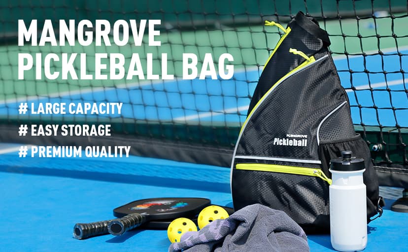 Mangrove Pickleball Bag, Men's & Women's Pickleball Backpack, Adjustable Sling Bag w/Fence Hook/Large Capacity/Safety Pocket