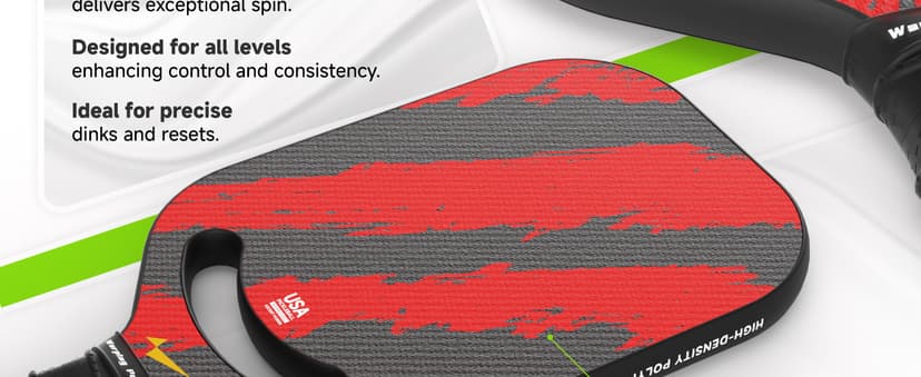 Warping Point Ascent Pickleball Paddles| Carbon Fiber Pickleball Racket with Aero Throat | Textured Grit Surface | Hexa Polymer Core | Designed for Swing Speed and Maneuverability
