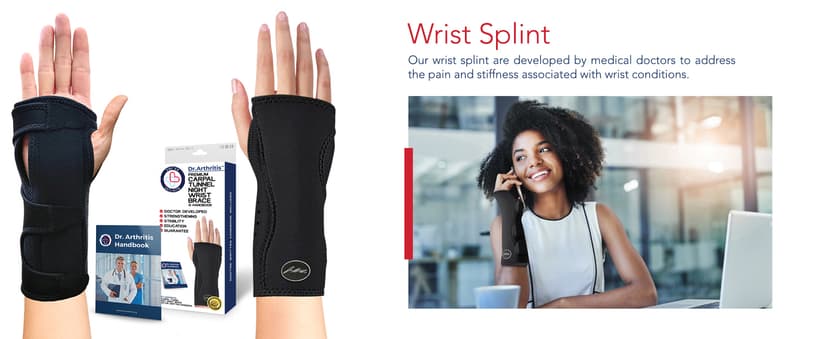 Doctor Developed Wrist Brace, Wrist Wraps for Carpal Tunnel Arthritis, Tendonitis, Hand Support, Ideal for Fitness, Weightlifting - Handbook Included (Wrist Brace 1 Pack)
