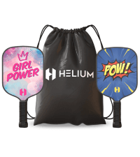 Helium Pickleball Paddle for Kids – Child Size Paddle for Children 12 and Under, Lightweight Honeycomb Core, Graphite Strike Face, Pickleball Paddle & Drawstring Bag - POW!