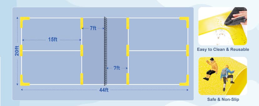 Pickleball Net Set, Pickleball Net on Wheels for Driveway Backyard, 22FT Regular Size, 4 Pickleball Paddles & 6 Balls, 12 Court Markers, 1 Carry Bag, Pickleball Set for Indoor Outdoor Play