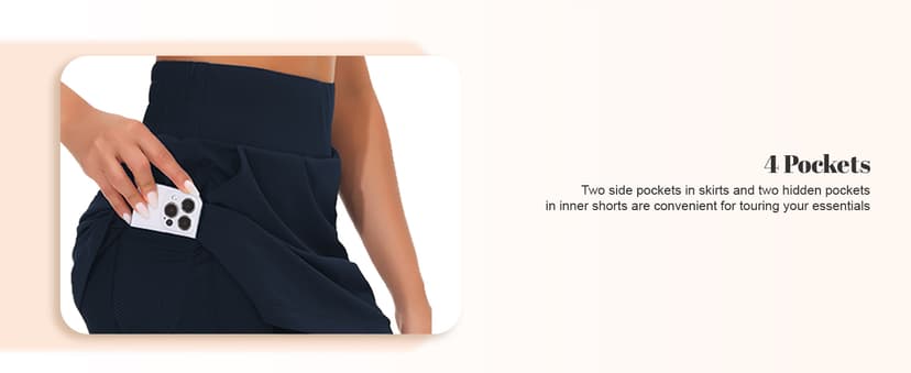 THE GYM PEOPLE Women's Golf Skort Tennis High Waist Lightweight Athletic Casual Skirts Built-in Shorts with 4 Pockets