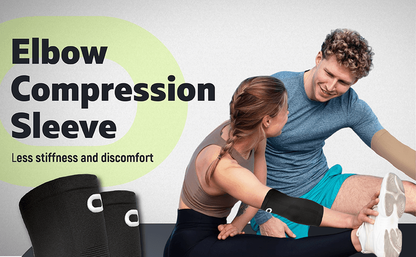 Elbow Brace Compression Sleeve (1 Pair) - Instant Arm Support Elbow Sleeves for Tendonitis, Arthritis, Bursitis, Golfers & Tennis Elbow Brace, Treatment, Workouts, Weightlifting, Pain Relief, Recovery