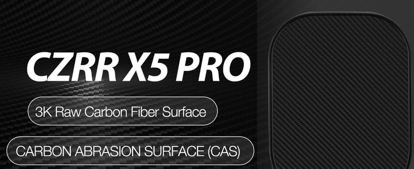 CZRR Pickleball Paddle, USA Pickleball Approved, 3K Raw Carbon Fiber Surface (CFS) High Grit & Spin, with 16MM Polypropylene Honeycomb Core, Ideal for Novice and Professional Players
