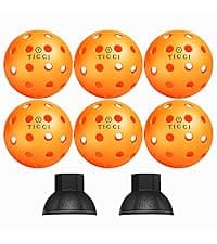 T TICCI Pickleball Paddles Set of 2, USAPA Approved Fiberglass Pickle Ball Paddles with 4 Pickleballs, Lightweight Rackets for Adults & Kids, Includes Carry Bag & Net Bag for Men, Women, Beginners,