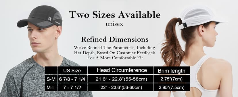 GADIEMKENSD Quick Dry Run Hat Cooling Breathable Mesh