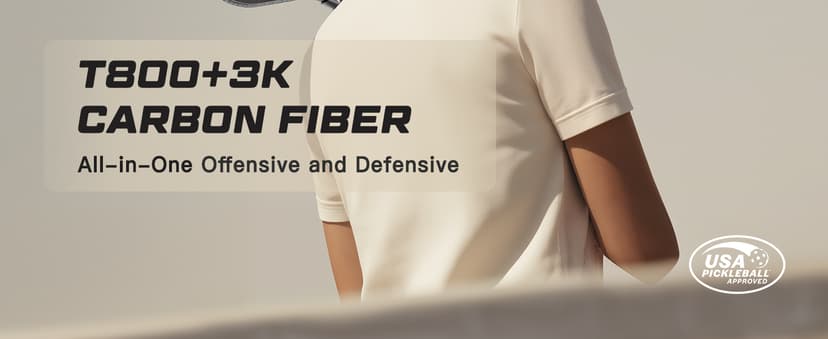 T800 Carbon Fiber Pickleball Paddles with 16mm V-Sonic IV Dynamic Core, Premium Pickle Ball Racket with Enhanced Control & Ultimate Spin, USAPA Approved