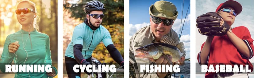 Polarized Sports Sunglasses with 5 Interchangeable Lenses for Men Women Softball Baseball Pickleball Cycling Glasses