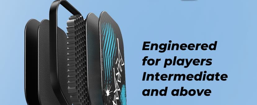Pickleball Paddles,USA Pickleball Approved,Carbon Fiber Pickleball Paddle with 16MM Polymer Honeycomb Core Provides Lighter Weight&Higher Grit&Spin,Engineered for Professional Players,BlueBean