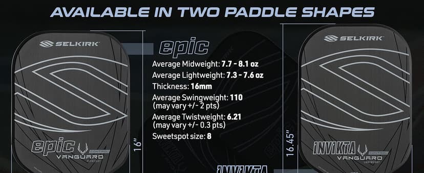 Selkirk Sport Vanguard Pickleball Paddle | Choose The Vanguard Power Air, Vanguard Pro or The Vanguard Control | Carbon Fiber Pickleball Paddles | 360 Proto Molding & Flexfoam Perimeter