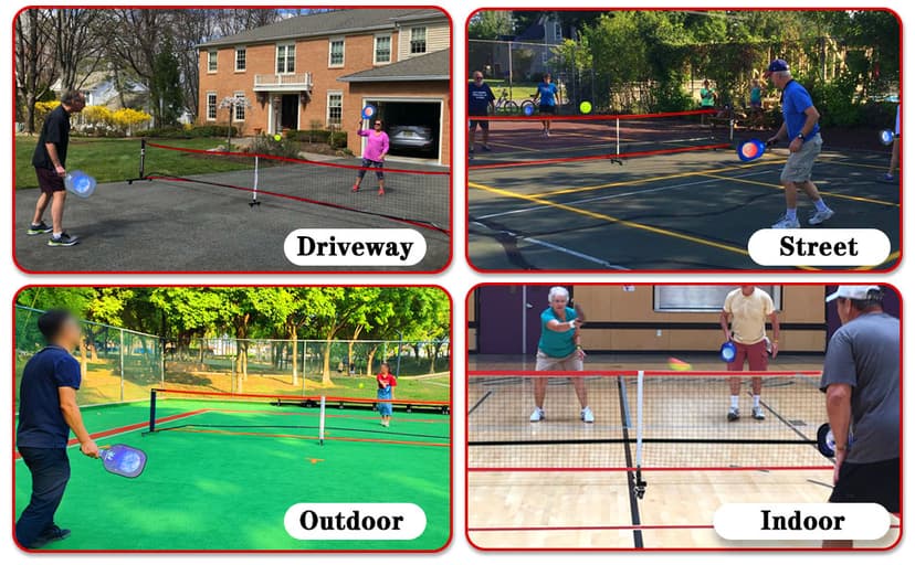 22FT Regulation Size Pickleball Net for Driveway, Outdoor Balls and Portable Carry Bag, Weather Resistance Strong Steel Frame