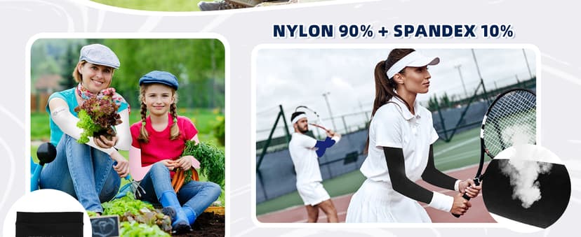 BHYTAKI UV Sun Protection Arm Sleeves, UPF 50 Sports Cooling Arm Compression Sleeves for Men Women Teenager